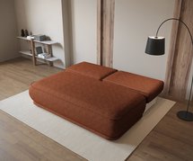 Leanno three-seater sofa with Loop 10 boucle container