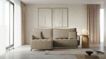 Corner sofa with sleeping function Arandes L-shaped with container Castel 15 easy-cleaning velvet left-hand side