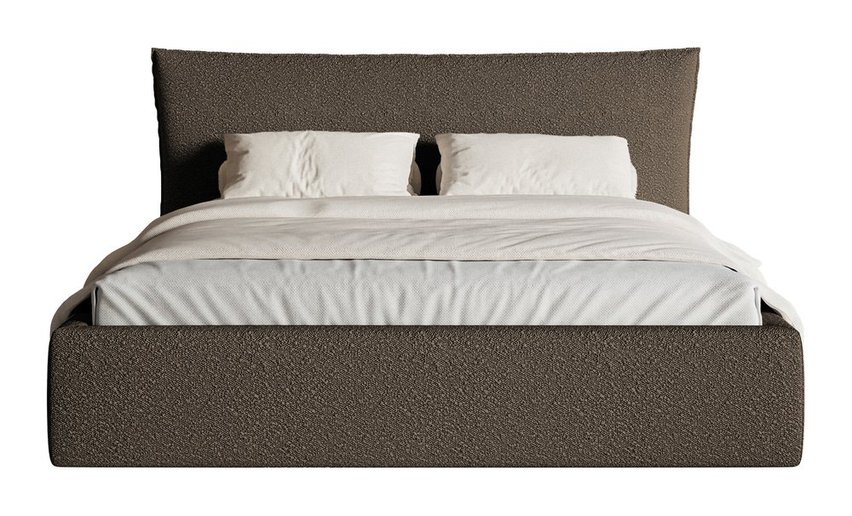 Upholstered bed 180x200 cm Softie with container, metal frame Legend 07 boucle