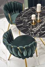 Saime round table diameter 100 cm black marble/gold base