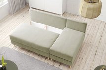 Corner sofa with sleeping function Suspla L-shaped with container universal Kronos 45 velour