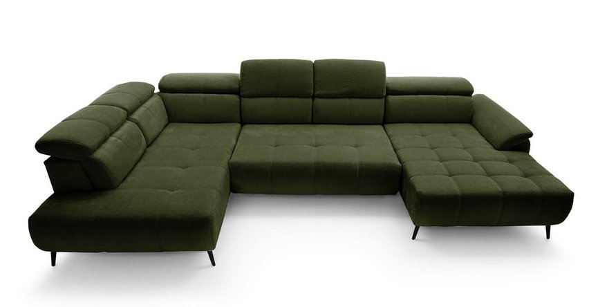 Corner sofa with sleeping function Mamutio U-shaped Aphrodite 12 chenille left-hand side