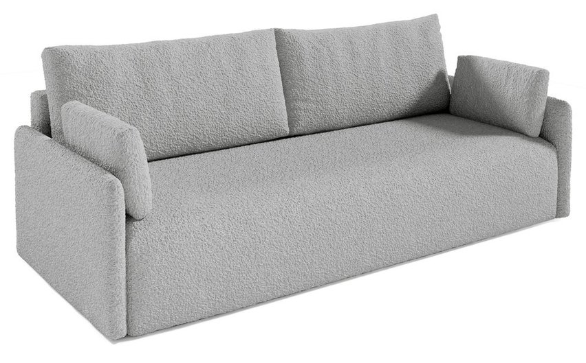 Mino sofa bed with Abriamo 6 boucle bedding container