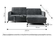 Clainlo corner sofa bed with storage (Fabric: Kronos 19, Side: Left)