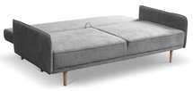 Spider three-seater sofa bed, grey, hydrophobic velvet