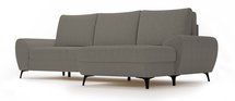 Corner sofa with sleeping function Minila L-shaped with storage light brown boucle right side