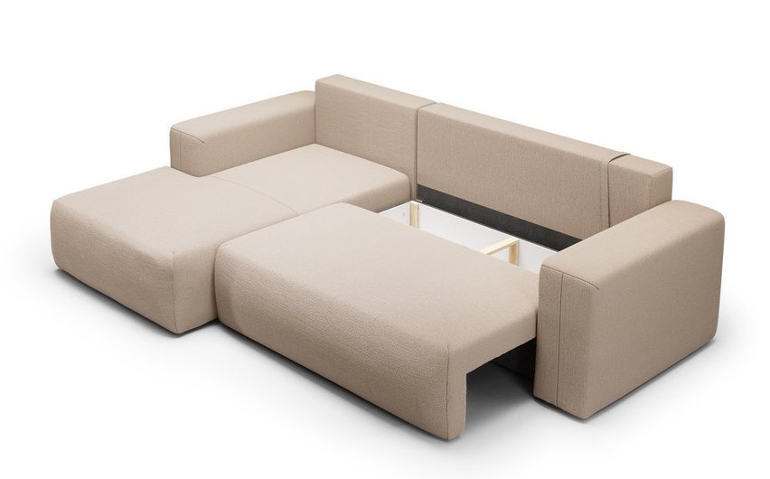 Corner sofa with sleeping function Lummi L-shaped Aragon 03 left-hand side