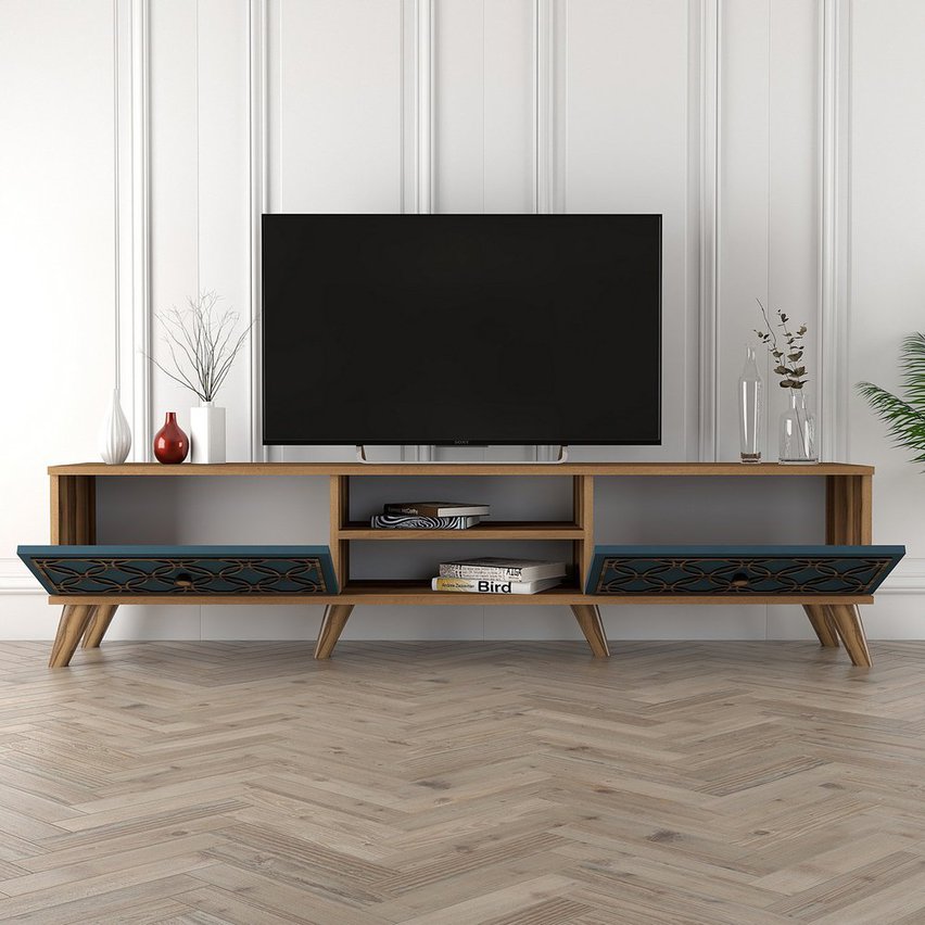 Closerra TV cabinet with decorative fronts 180 cm