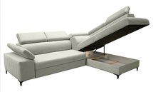 Tazzola L-shaped corner sofa bed with storage (Fabric: Manila 13, Side: Right)