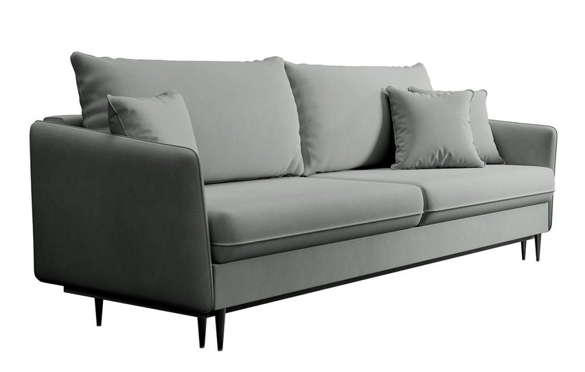 Volio three-seater sofa with black legs