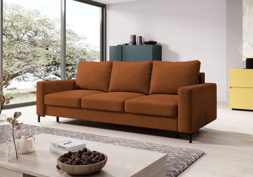 Mokpeo three-seater sofa bed with storage (Fabric: Velluto 33)