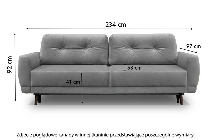 Kaccery three-seater sofa bed (Fabric: Riviera 41/ Botanical 54)