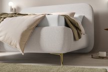 Upholstered bed 180x200 cm Monno Abriamo 03 metal frame boucle legs gold