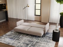 Solianero three-seater sofa bed, beige braid