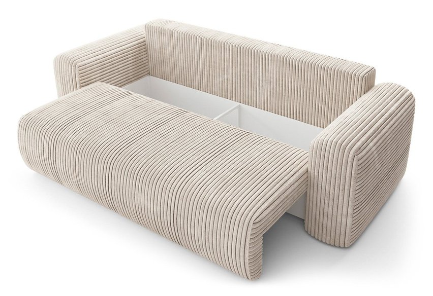 Lelu Tilia 03 three-seater sofa bed with storage, thick corduroy