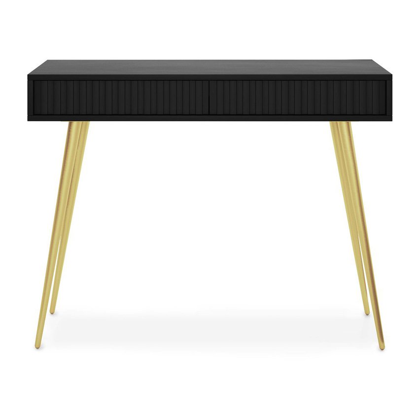 Bello dressing table 104 cm black with gold legs