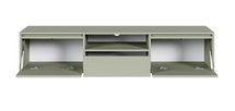 Evo two-door TV cabinet with hanging drawer, 154 cm, sage