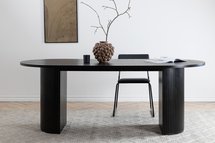 Gratorm dining table 90x200 cm black slats