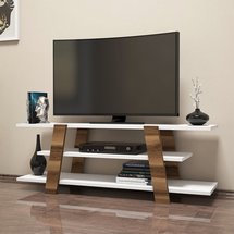 Vidalo TV cabinet with white shelves