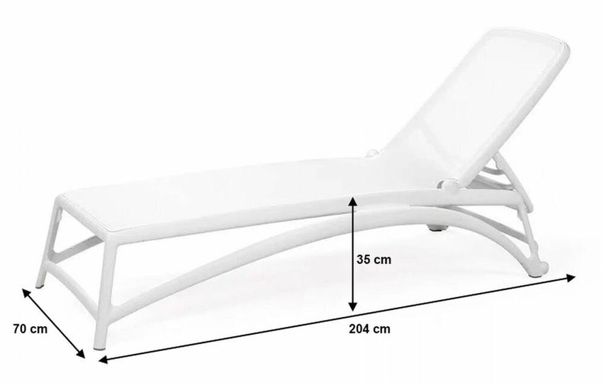 Atlantico Nardi garden lounger made of certified white material