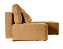 Moduliano L-shaped corner sofa with sleeping function with storage, universal, mustard corduroy