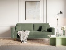 Valico three-seater sofa with gold legs