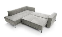 Rodario corner sofa bed with storage (Fabric: Castel 80, Side: Left)