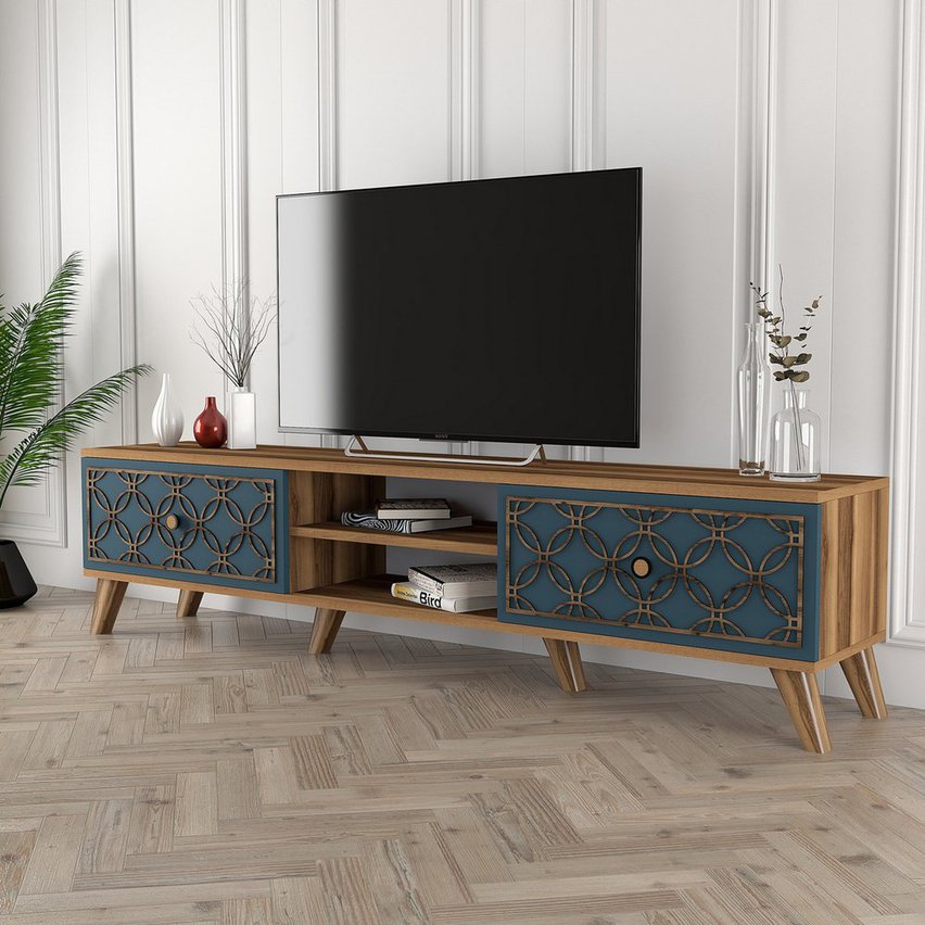 Closerra TV cabinet with decorative fronts 180 cm