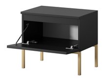 Bemmi black bedside table with gold legs