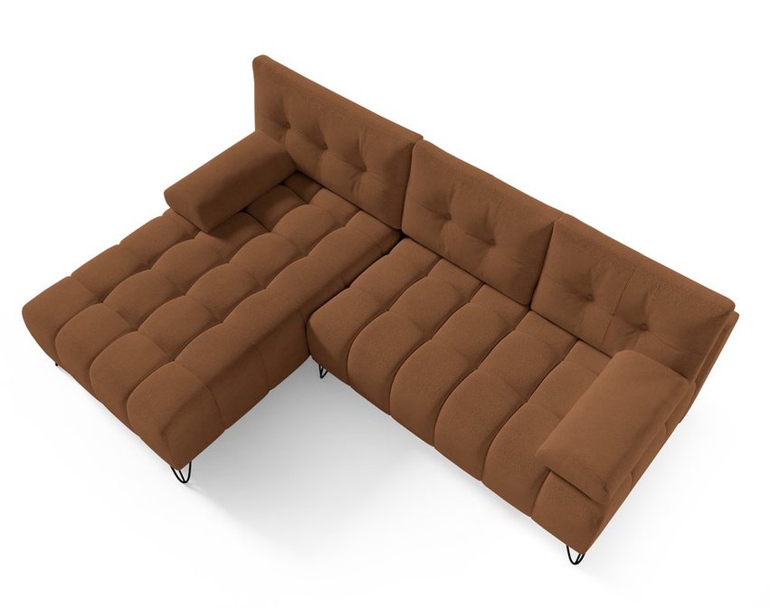 Bareli L-shaped Amon 24 corner sofa bed with storage, hydrophobic velvet, left-hand side