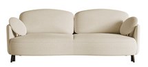 Raviolo three-seater sofa with Catch Me 02 container, boucle legs, black