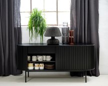 Ovitties wide chest of drawers, black slats