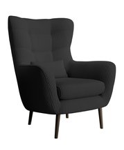 Fauteuil lounge Vence Lincoln 100 avec repose-pieds, pieds noirs