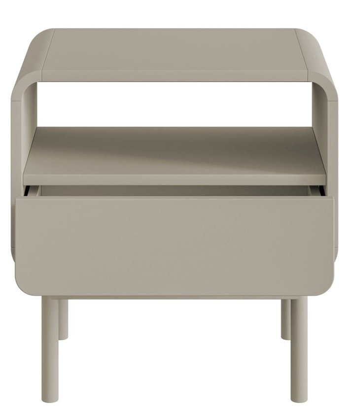 Oro bedside table 54 cm with drawer and alcove cashmere