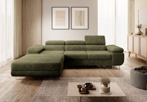 Ganta L-shaped corner sofa with sleeping function with container Poso 46 left-hand corduroy