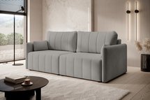 Pierre fold-out corner sofa with storage, light gray hydrophobic velvet