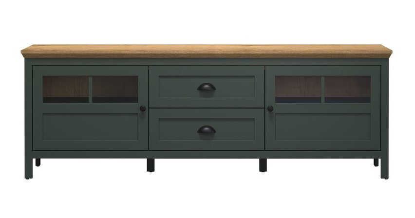 Foreells TV cabinet 184 cm green/oak Evoke