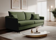 Three-seater sofa Volio Magic Velvet 2243 sage hydrophobic velvet black legs