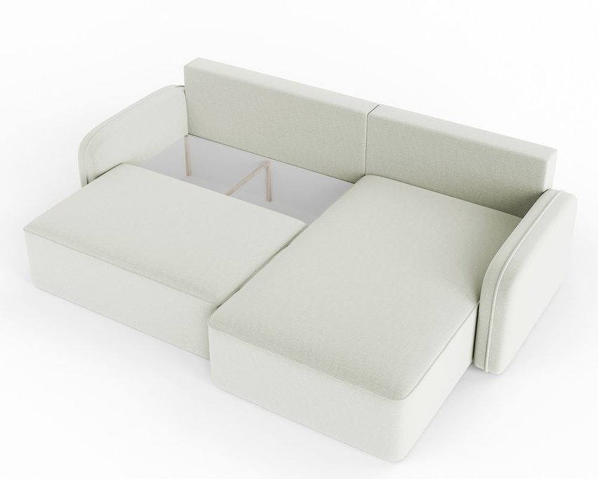 Corner sofa with sleeping function Picatti Storm 02 L-shaped with a container in easy-cleaning fabric, universal