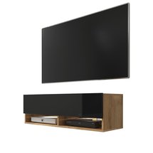 Wander TV Cabinet 100 cm (Wotan Oak / Gloss Black, LED)