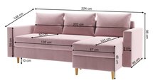 Corner sofa with sleeping function Indeally (Fabric: Kronos 27)