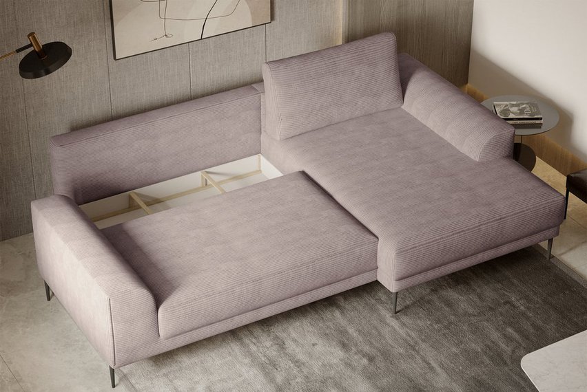 Corner sofa with sleeping function Capitol L-shaped Poso 02 right-hand side