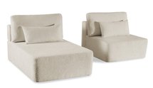 Corner sofa with sleeping function Moduliano L-shaped with container universal beige boucle