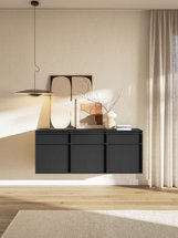 Evo three-door chest of drawers, hanging, 154 cm, black