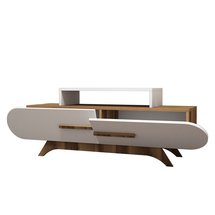 Ovalia TV cabinet 145 cm with white front