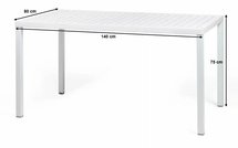 Cube Nardi garden table 140x80 cm made of certified white material