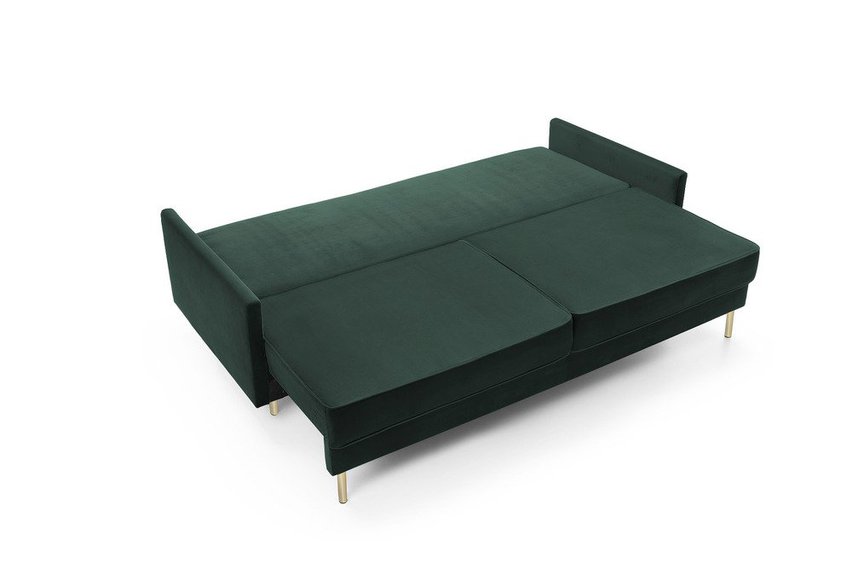 Kadaver three-seater sofa bed with storage (Fabric: Riviera 38, Legs: Gold)