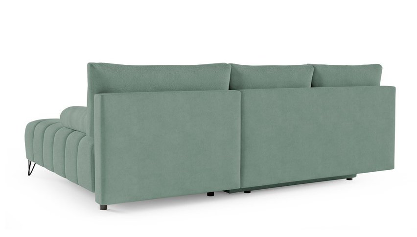 Bareli L-shaped Amon 27 corner sofa bed with storage, hydrophobic velvet, right-hand side