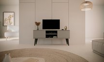 Damally TV cabinet 120 cm gray with black legs