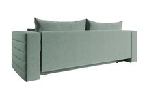 Three-seater sofa Lilla Amon 27 with a container in hydrophobic velor fabric, black legs